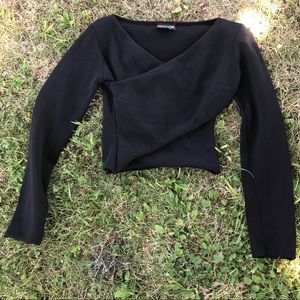 Sachin + Babi | Black Long Sleeve Wrap Blouse